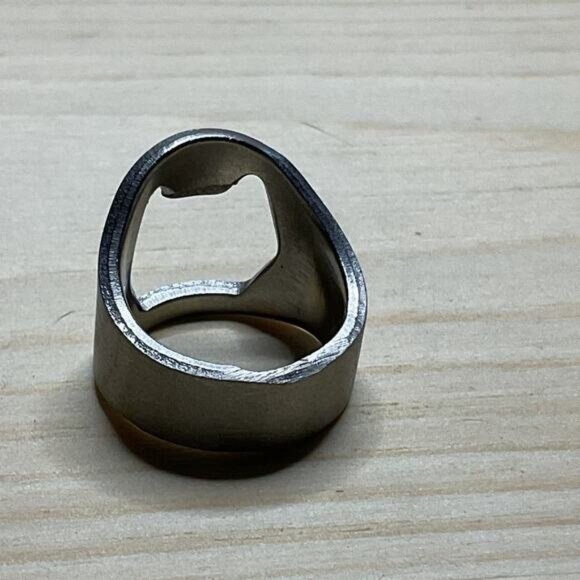 Titanium Steel Bottle Opener Ring For Men - Picture 6 of 6